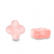 Piedras Naturales abalorios tr&eacute;bol Rosado transparente