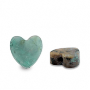 Piedras Naturales abalorios Calcita corazón Verde-negro