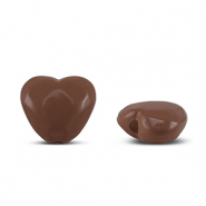 Abalorios acrílicos corazón Marrón