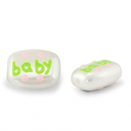Abalorios acrílicos "baby" Perla-verde claro-rosa claro