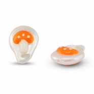 Abalorios acrílicos seta Perla-naranja-blanco