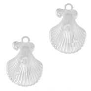 Colgantes Acero Inox concha Plateado