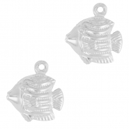 Colgantes Acero Inox pez Plateado