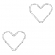 Colgantes/entrepieza Acero Inox corazón Plata
