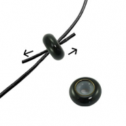 Abalorios de cierre deslizante esmalte 10x4mm Negro