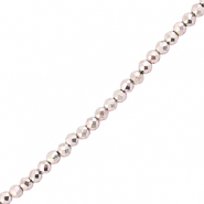 Abalorios faceteados redondos 2mm Rosa claro met&aacute;lico
