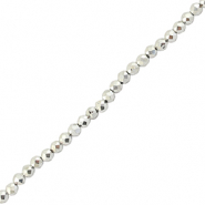 Abalorios faceteados redondos 2mm Plata met&aacute;lico