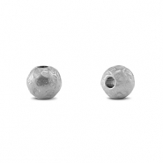 Abalorios de acero inox 6mm Plateado
