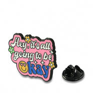 Pins "Hey, it's all going to be okay" Rosa-blanco-azul