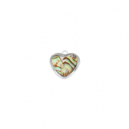 Colgantes de resina con imitaci&oacute;n de conchas coraz&oacute;n Plateado-verde oc&eacute;ano