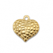Colgantes Acero Inox coraz&oacute;n Dorado
