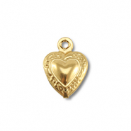 Colgantes Acero Inox corazón Dorado