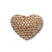 Abalorios bohemios coraz&oacute;n Marr&oacute;n taupe
