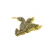 Broches colibrí Dorado-negro