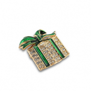 Broches regalo navideño Dorado-verde