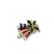 Broches campanas navideñas Dorado-rojo-verde-azul