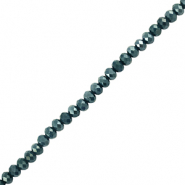 Abalorios faceteados disco 3x2mm Verde oscuro