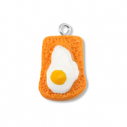 Colgantes de resina tostadas con huevo Naranja-blanco-amarillo