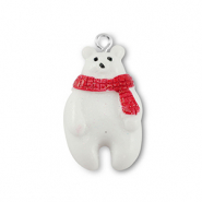 Colgantes de resina oso polar Blanco-rojo