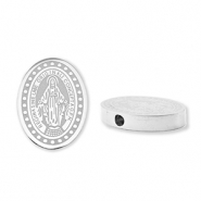 Abalorios Acero Inox óvalo religiosa Plateado