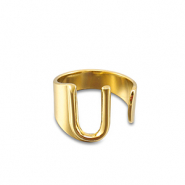 Anillos Acero Inox letra U Dorado