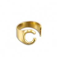 Anillos Acero Inox letra C Dorado