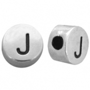 Abalorios letras metálicos DQ J Plata vieja (sin níquel)