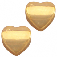Abalorios met&aacute;licos DQ coraz&oacute;n 8mm Dorado (sin n&iacute;quel)