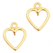 Colgantes met&aacute;licos DQ coraz&oacute;n abierto 14x11mm Dorado (sin n&iacute;quel)