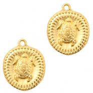 Colgante metálico DQ tortuga Oro (sin níquel)