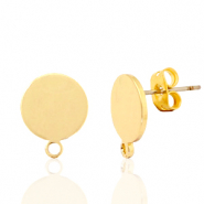 Fornituras met&aacute;licas DQ pendiente base redondo 10mm con anilla Oro (sin n&iacute;quel)