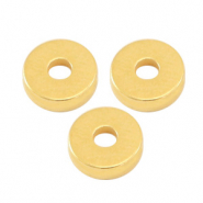 Abalorios metálicos DQ disco rondeles 6x2mm Dorado (sin niquel)
