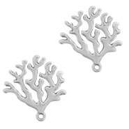 Colgantes metálicos DQ coral Plata vieja (sin níquel)