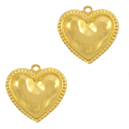 Colgantes met&aacute;licos DQ coraz&oacute;n Dorado (sin n&iacute;quel)