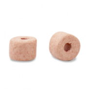 Abalorios de cer&aacute;mica griega DQ 5mm Melocot&oacute;n rojizo