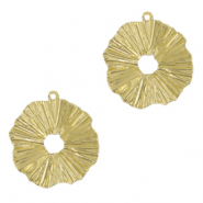 Colgantes metálicos DQ irregular 25mm Dorado (sin níquel)