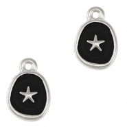 Colgantes metálicos DQ estrella de mar Plata vieja-negro (sin níquel)
