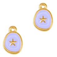 Colgantes metálicos DQ estrella de mar Dorado-púrpura lavanda (sin níquel)