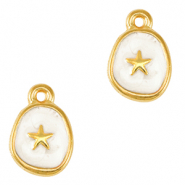 Colgantes metálicos DQ estrella de mar Dorado-blanco nacar (sin níquel)