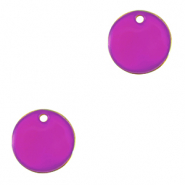 Colgantes metálicos DQ 10mm Dorado-púrpura (sin níquel)