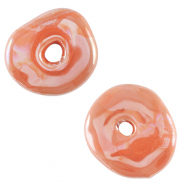 Abalorios de cer&aacute;mica DQ Griegos dona Naranja rojizo