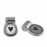 Correderas met&aacute;lica DQ coraz&oacute;n Plata vieja (sin n&iacute;quel)