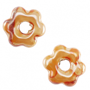 Abalorios de cerámica griega DQ flor Naranja