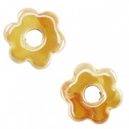 Abalorios de cerámica griega DQ flor Amarillo cálido