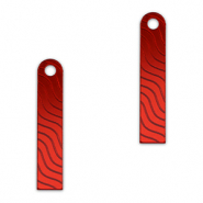 Colgantes llamativos barra & onda Rojo metálico