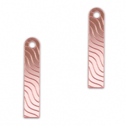 Colgantes llamativos barra & onda Rosa claro metálico