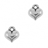 Colgantes met&aacute;licos DQ coraz&oacute;n Plata vieja (sin n&iacute;quel)