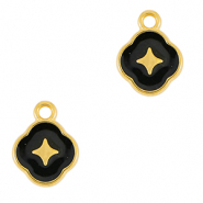 Colgantes met&aacute;licos DQ estrella Dorado-negro (sin n&iacute;quel)