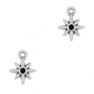 Colgantes met&aacute;licos DQ estrella Plateado-negro (sin n&iacute;quel)