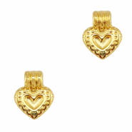 Colgantes met&aacute;licos DQ coraz&oacute;n Dorado (sin n&iacute;quel)
